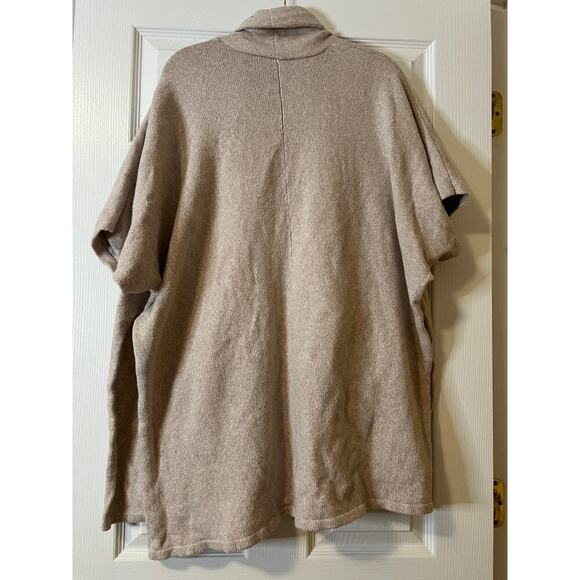 Eileen Fisher Oatmeal Tan Short Sleeve Cardigan Kimono Cape Sweater Sz S/M - Picture 6 of 7
